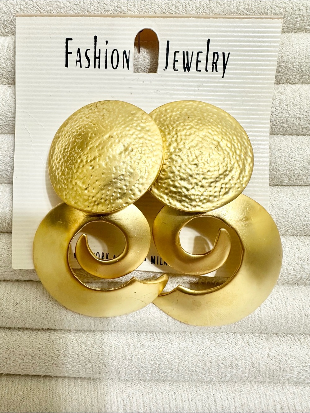 Vintage Matte Gold Statement Swirl Drop Earrings (Reduced - Plating Issues)